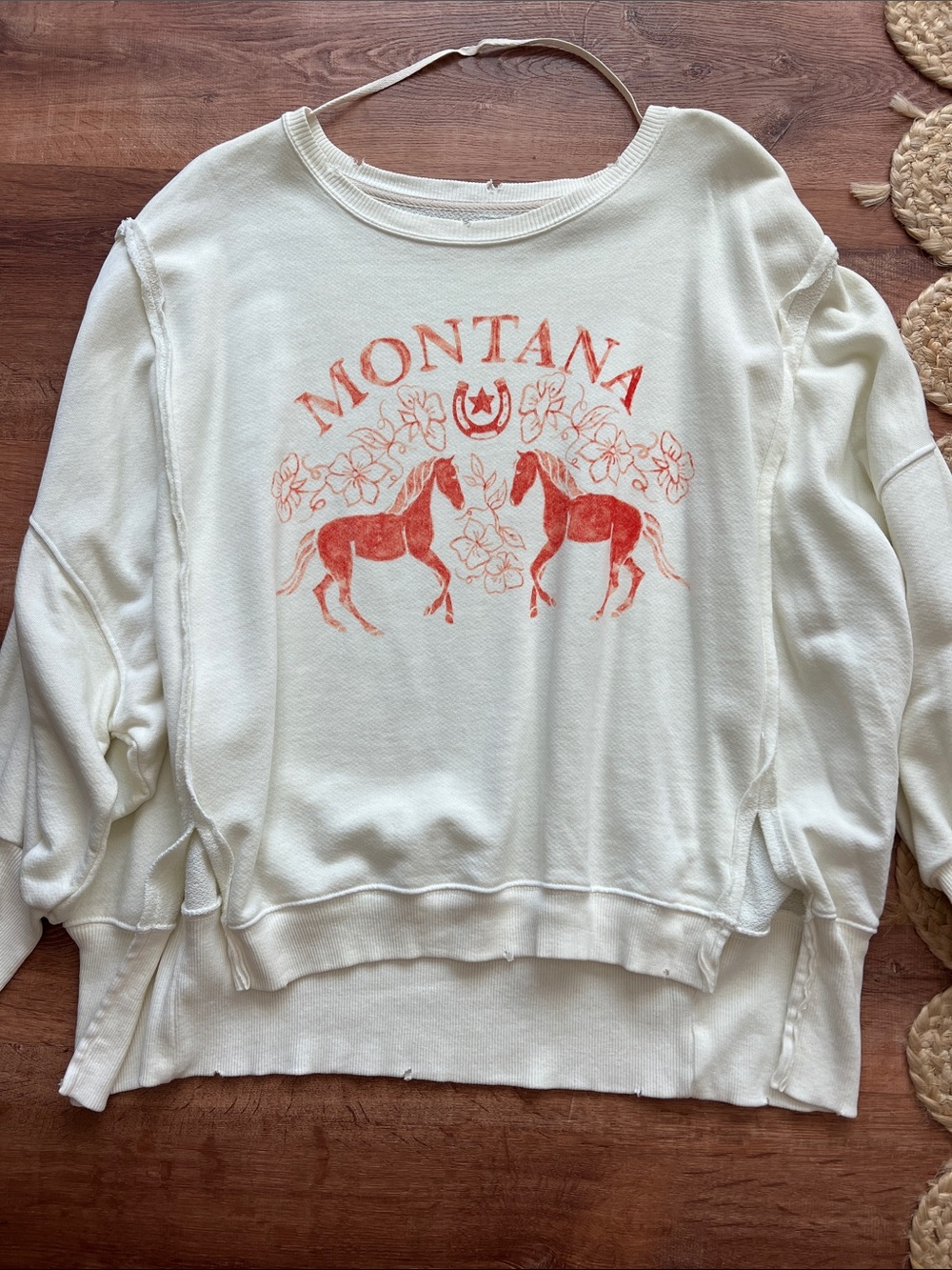 Free People We The Free Graphic Camden Sweatshirt Montana Size Small RT $98